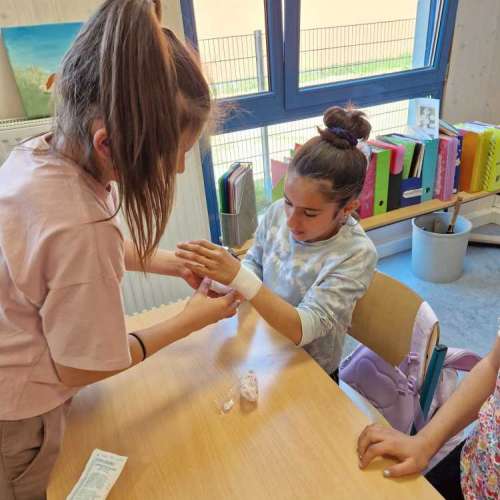 grundschule-buschweg.de > Bildergalerie > Erste-Hilfe-Kurs in der Fuchsklasse